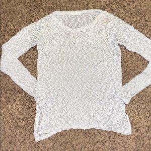 “Aero” White and Silver sheer type fabric T-shirt